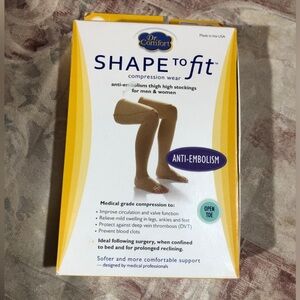 Dr Comfort Shape to Fit Compression Thigh High Stockings - Black unisex Open Toe
